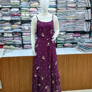2-Piece Ribbed Top and Embroidered Pinafore